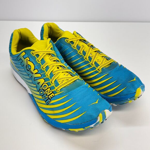 Hoka One One Other - Hoka One One Evo XC Spikeless Running Shoes Men Sz 9 Blue Yellow 1108396 Lace Up